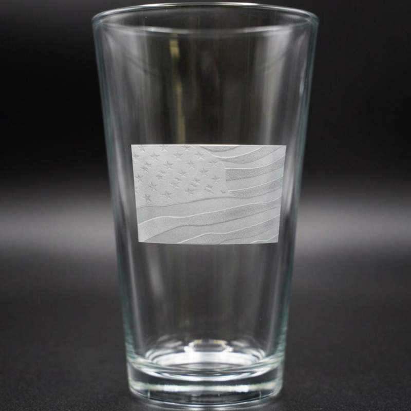 UV laser engraved glass drinkware